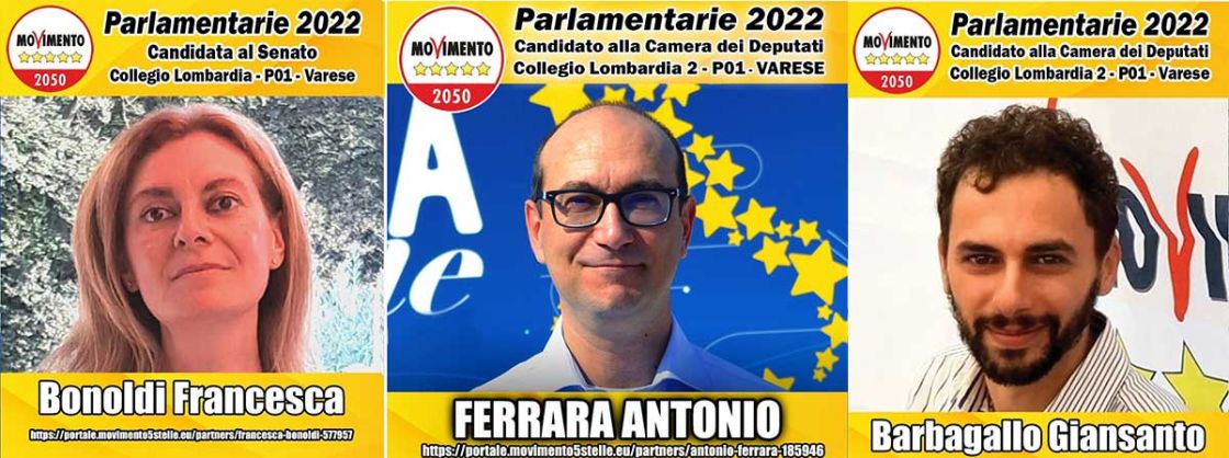 Elezioni Parlamentarie M5S 2022 i tre Varesini Candidati