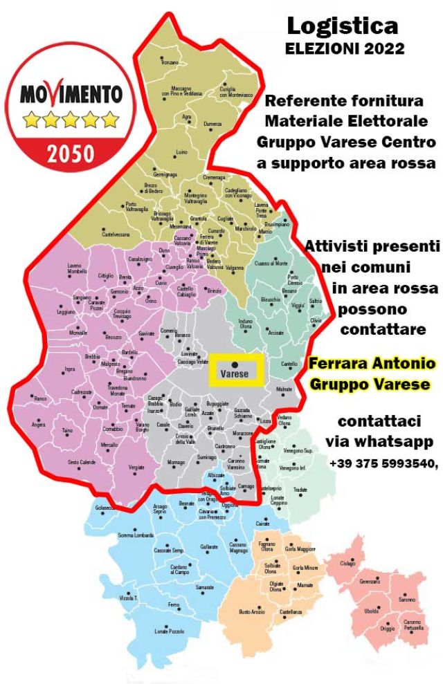 Elezioni 2022 - Logistica materiale elettorale Varese centro-nord
